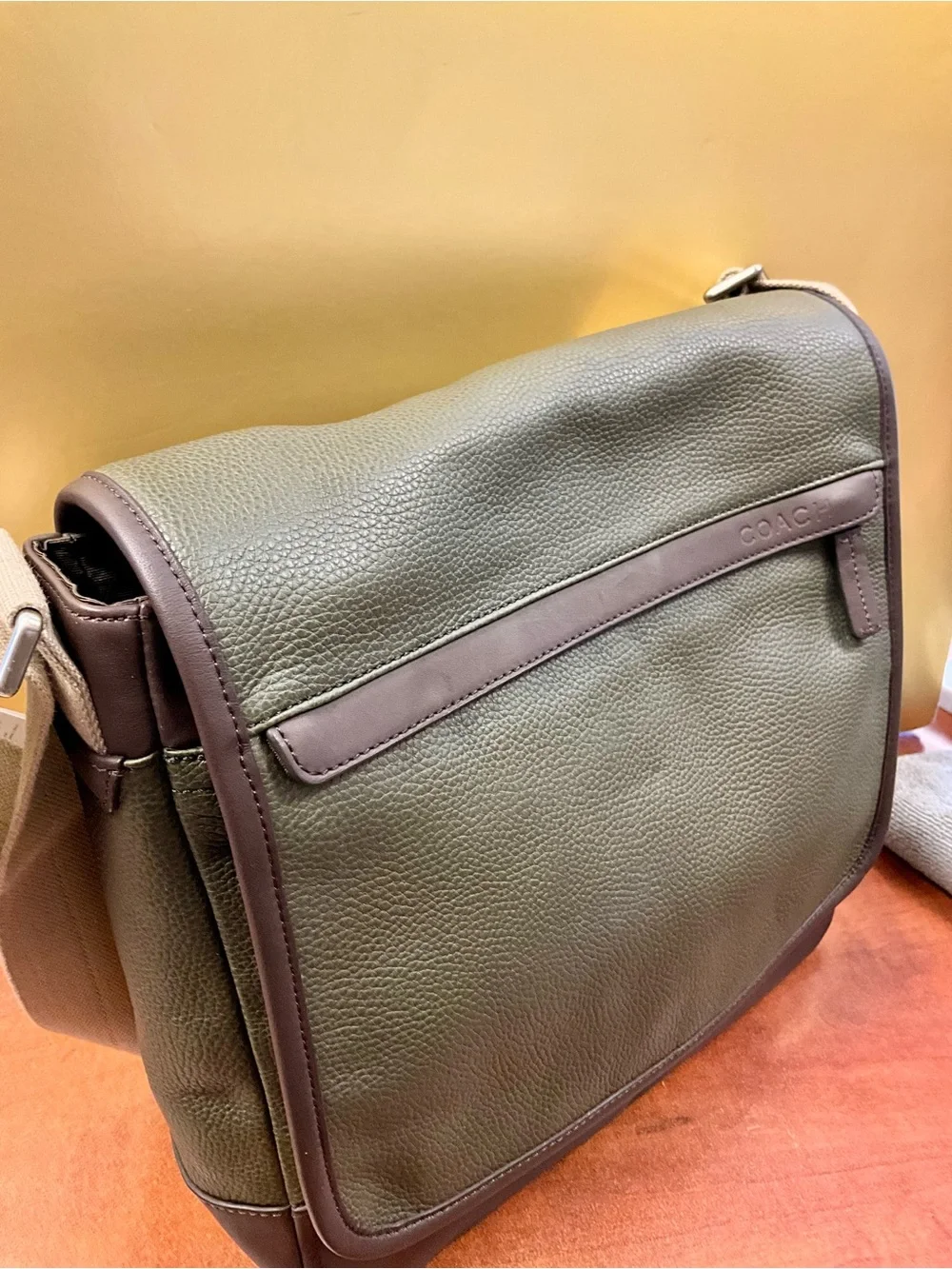 Coach Olive Green and Brown Messenger Bag